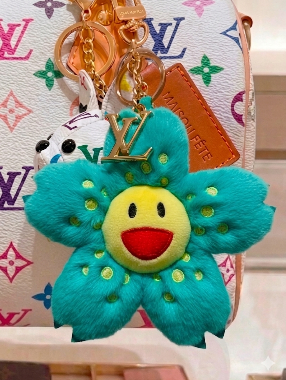 LAST ONE! Monogram Flower Bag or Purse Charm - Green